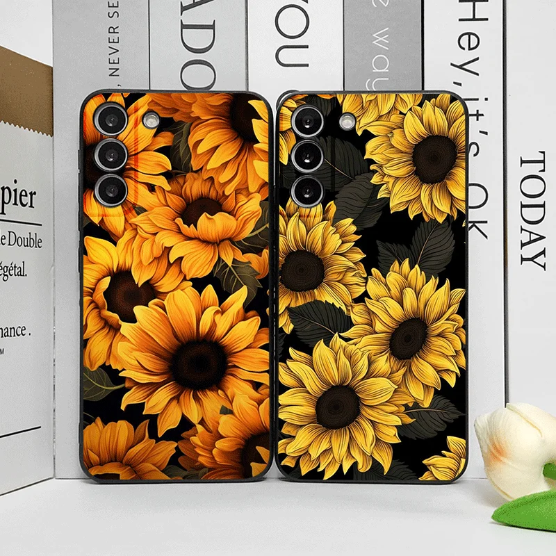 Vibrant Sunflower Floral Pattern Soft Phone Case Cover
