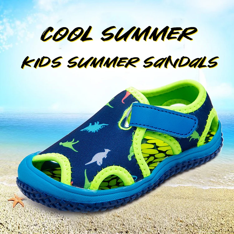 ZZFABER Summer Kids Sandals Soft Comfortable Sports Beach Shoes Children's Outdoor Sneakers Sandals Cartoon Shoes for Boys Girls children's sandals near me