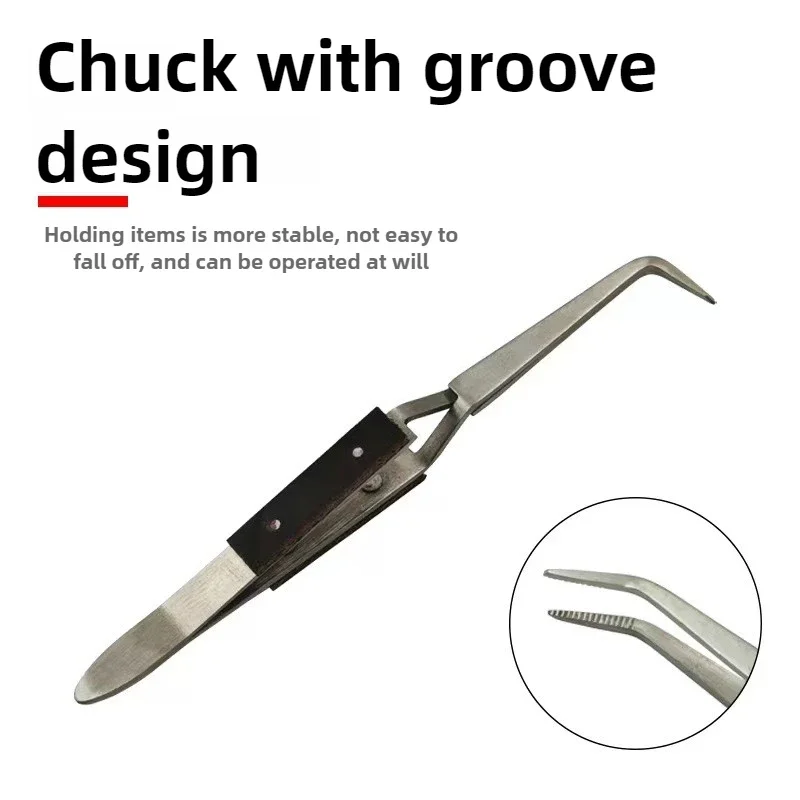Jewelry Soldering Tweezers Straight Curved Tip Selflock Welding Tweezer Cross Locking Jewelry Making Tool Equipment for Jeweler