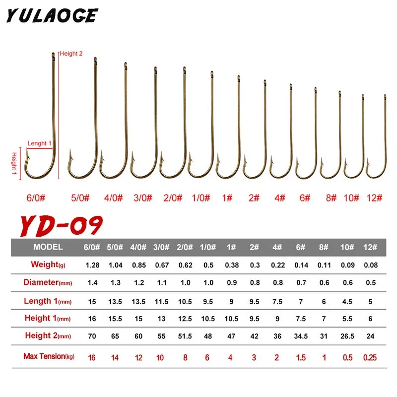 Fish Hook 50PCS Small Fish Hook Metal Long Handle Thorn Carbon Steel Hook