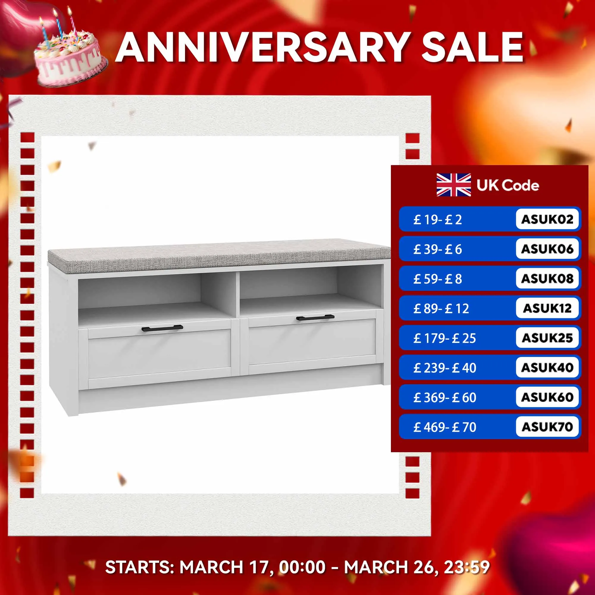 HOMCOM Shoe Bench with Removable Cushion, Open Compartments and Drawers