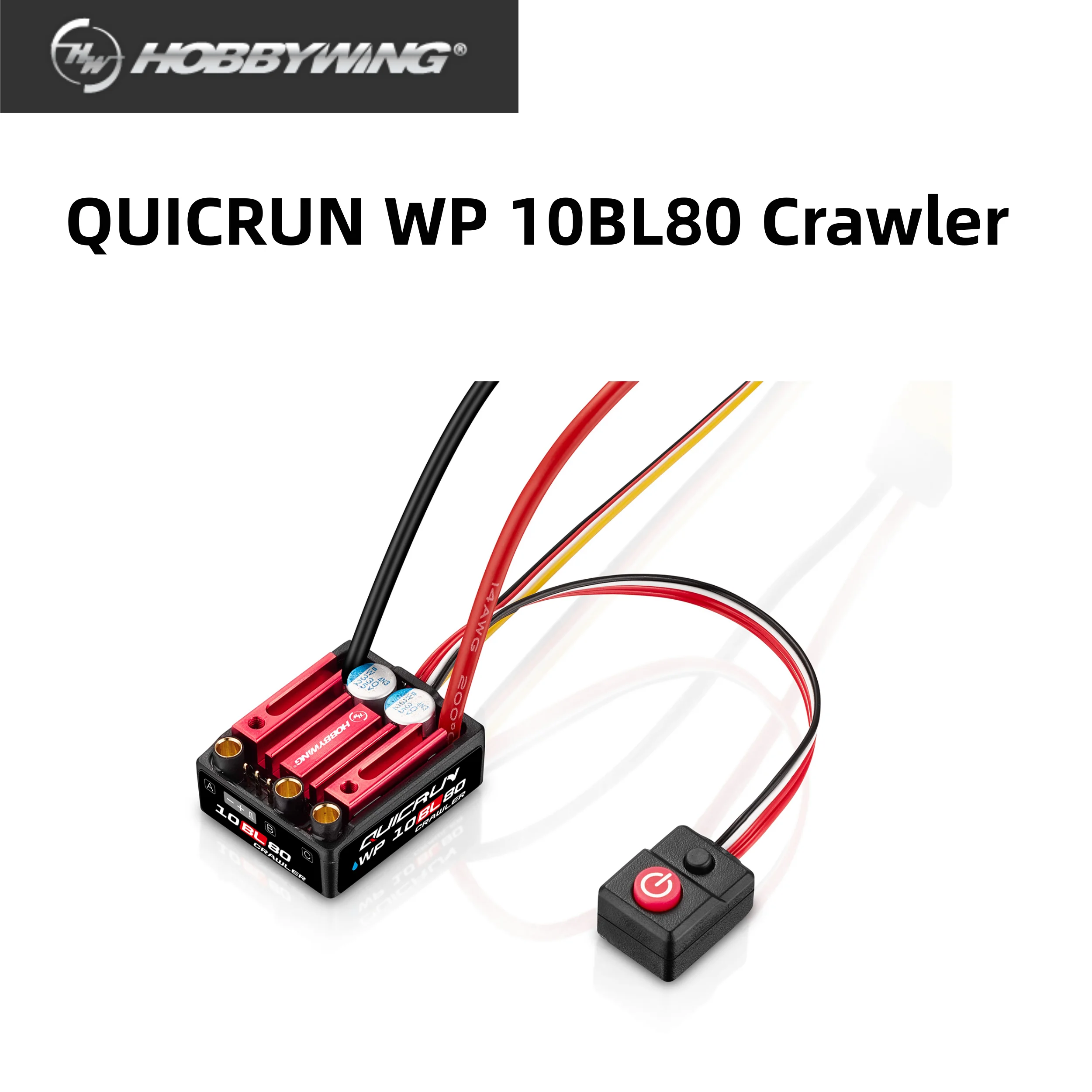 Connecteurs et fils du Kit ESC Moteur Brushless Hobbywing QuicRun WP 10BL80 2200KV, prêt pour installation sur crawler RC.
