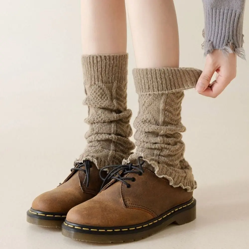 Modische Strick-Beinlinge, niedlich, süß, warm, Fußabdeckung, Stiefelwärmer für Damen und Mädchen – Detail 16