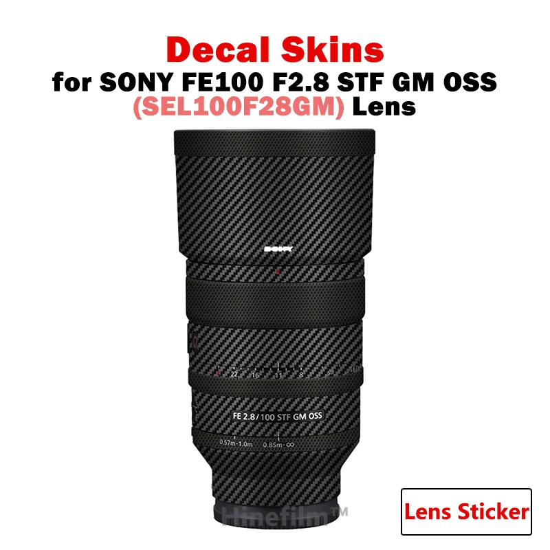 Protetor de Lente Adesivo para Sony fe 100 mm F2.8 Pele Decalque Premium Lente Stf gm Oss Sel100f28gm Filme de Capa