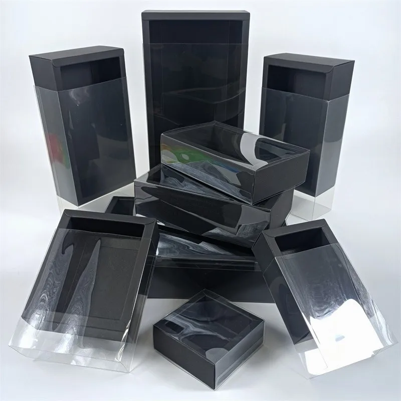 명확한 PVC 창 포장 사탕/공예/화장품 종이 상자와 5Pcs 선물 상자 결혼식 생일 파티 DIY