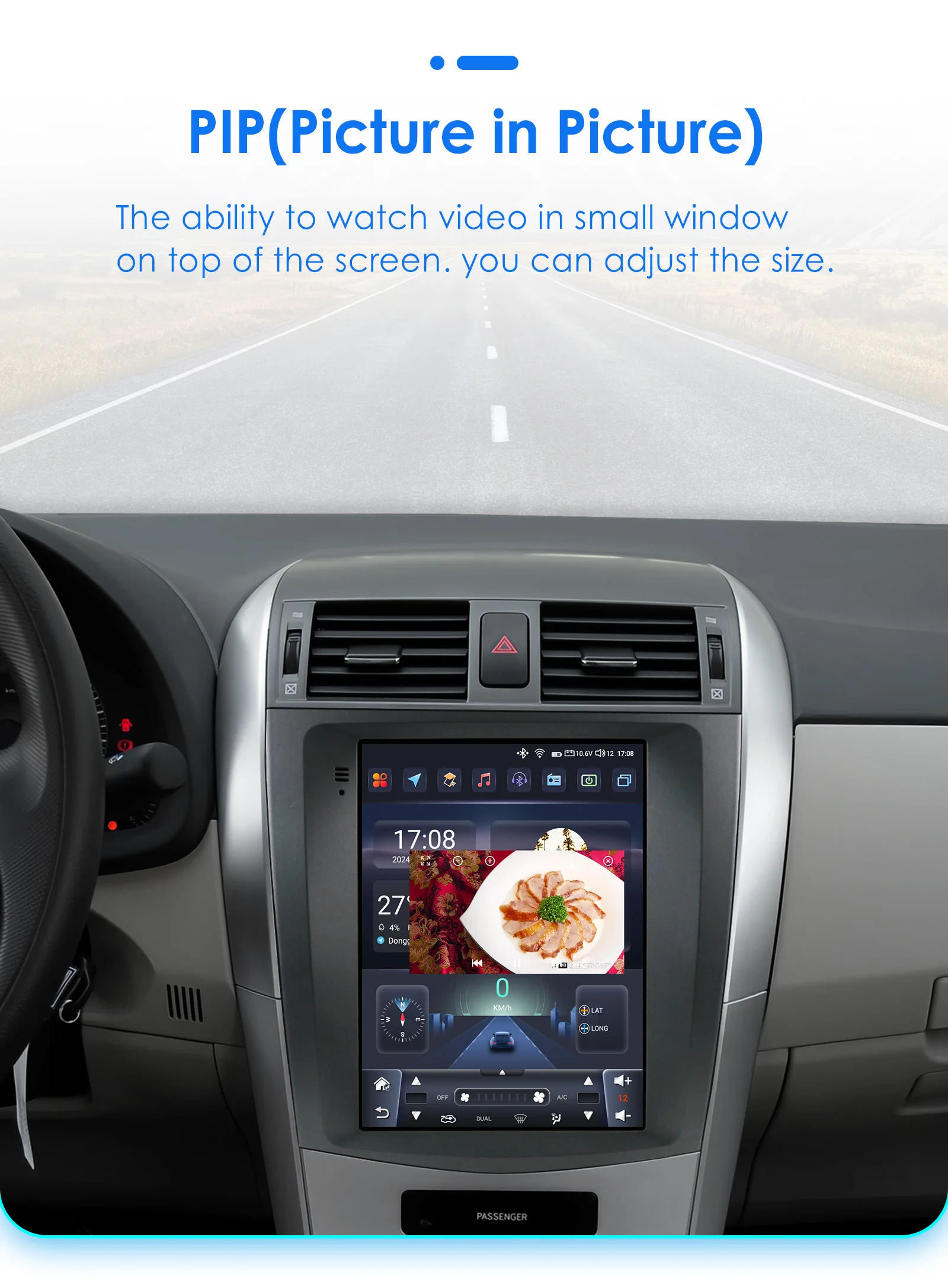 Hizpo 9,7 "Vertikale Bildschirm Android 13 Auto radio Für Toyota Corolla E140 E150 2006-2013 für Tesla Stil multimedia GPS 4G BT 7862 – Detail 32