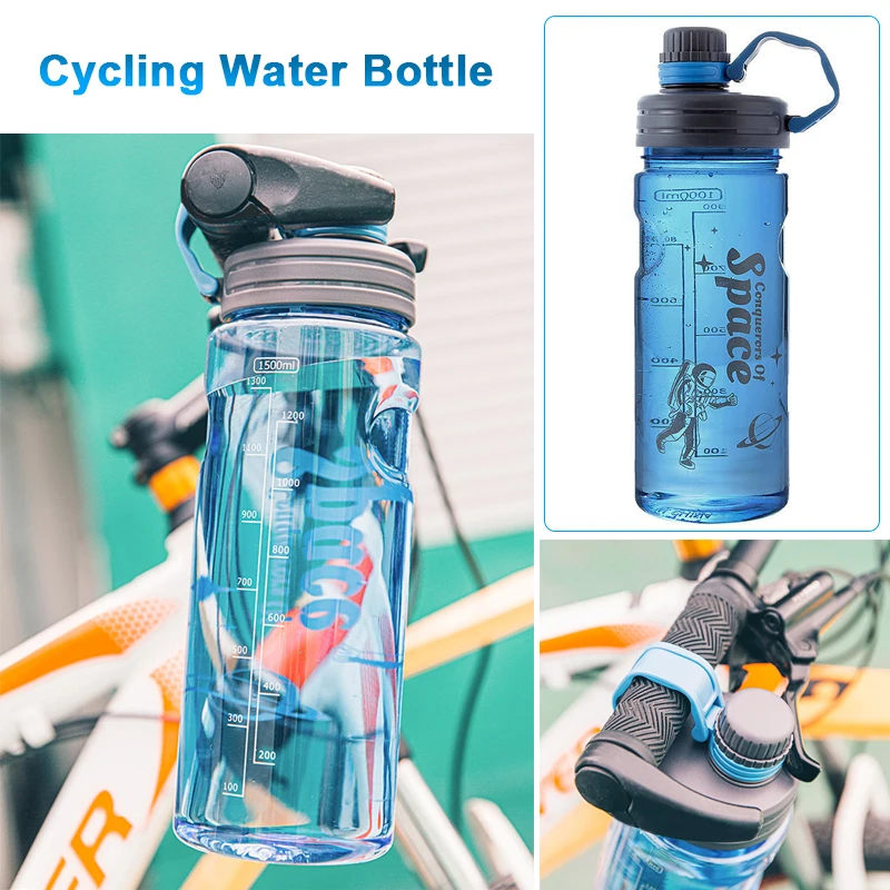 1.1/1.5/2/3L Large Capacity BPA Free Plastic Portable Outdoor Sports Bicycle Water Bottle With Filter Fitness Jug