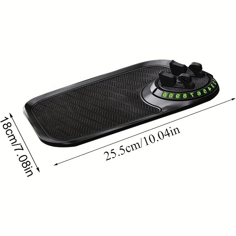 360° Rotatable Non-Slip Dashboard Phone Tray Pad Center Console Waterproof Glasses Holder Car Tray Phone Stand