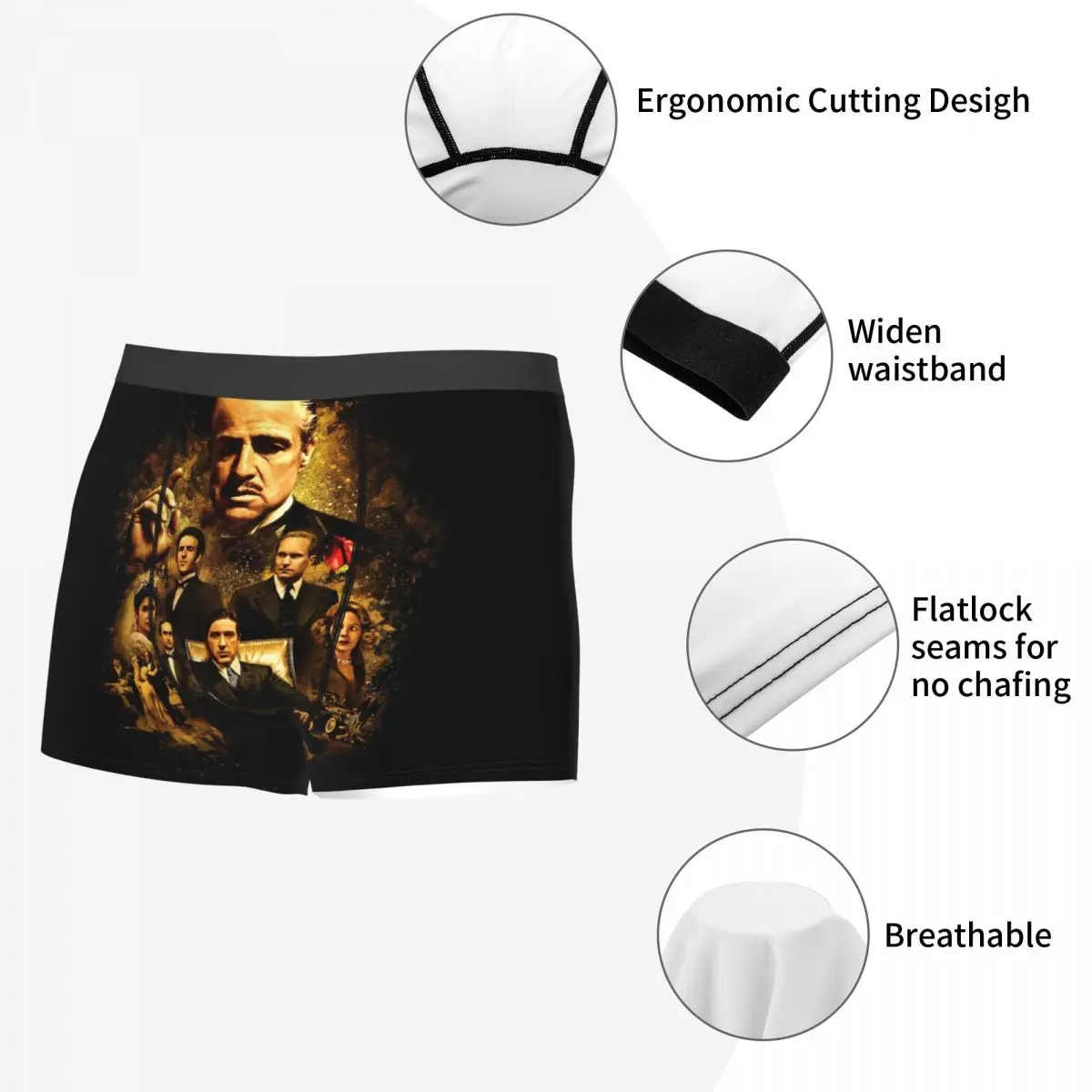 Custom The Godfather Boxer Shorts For Homme 3D Print Male Gangster Movie Underwear Panties Briefs Breathbale Underpants 5