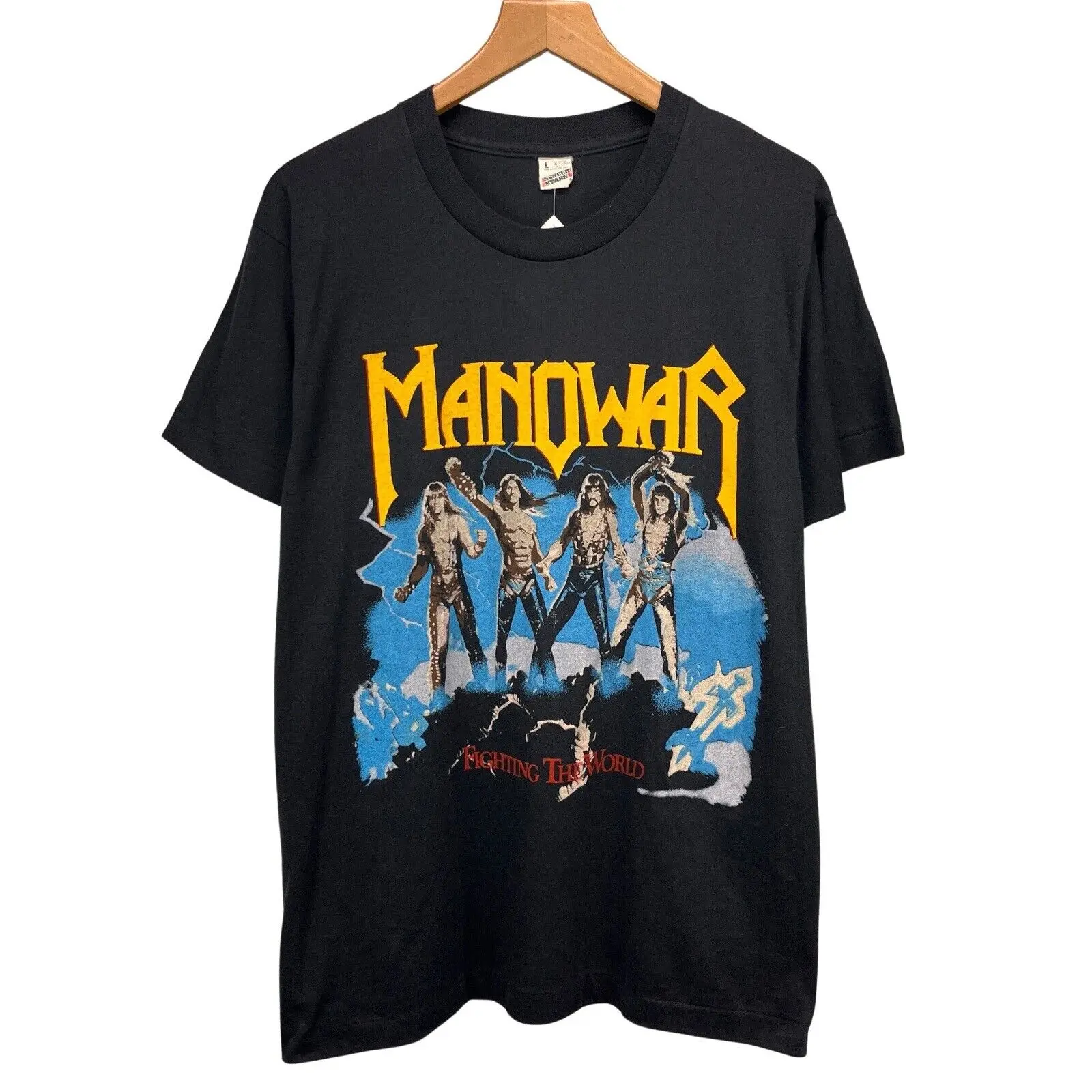 Винтажная рубашка 1987 Manowar Fighting The World