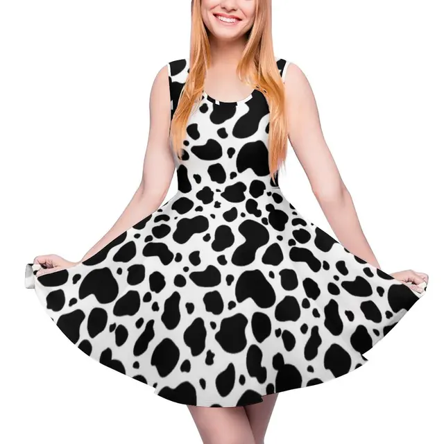 Cow Print Clover Irish Gift Dress Green 