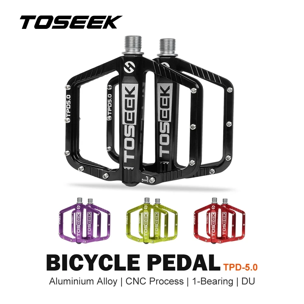 

TOSEEK 5.0 Bicycle Pedal 1 Bearing Anti-slip Footboard Bearing Quick Release Bike Pedal Bike Accessories 333.3g - 1 Pair