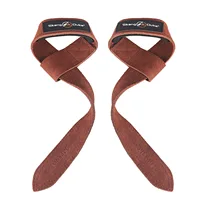 Leather Weightlifting Wrist Strap with Neoprene Cushioned Wrist Padded for Deadlifts Powerlifting Bodybuilding Strength Training 1