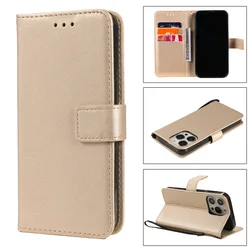 Stylish Wallet Flip Leather Phone Case with Card Slot and Book Cover Design - iPhone 12 Mini (Gold)