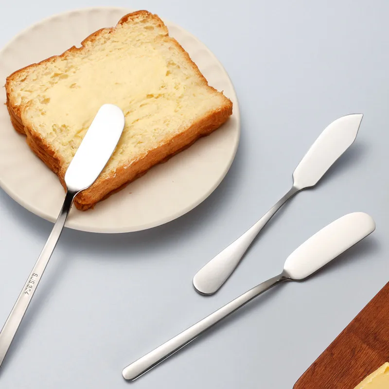 Stainless Steel Butter Knife Long Handle Cheese Bread Jam Cutter Multifunctional Western Food Tableware