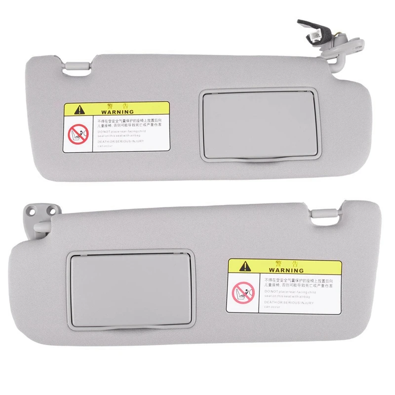 2x RHD Sun Visor Shield Shade Board with Mirror 852020R300 for HYUNDAI 2005-2009 Sonata NF NFC Grey &amp LHD 852010R300 |