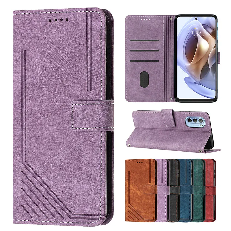 

Card Slots Wallet Case for Motorola Moto G51 G41 G31 G22 G52 G62 G72 G53 G73 E20 E30 E40 E32 E22 PU Leather Lanyard Flip Cover