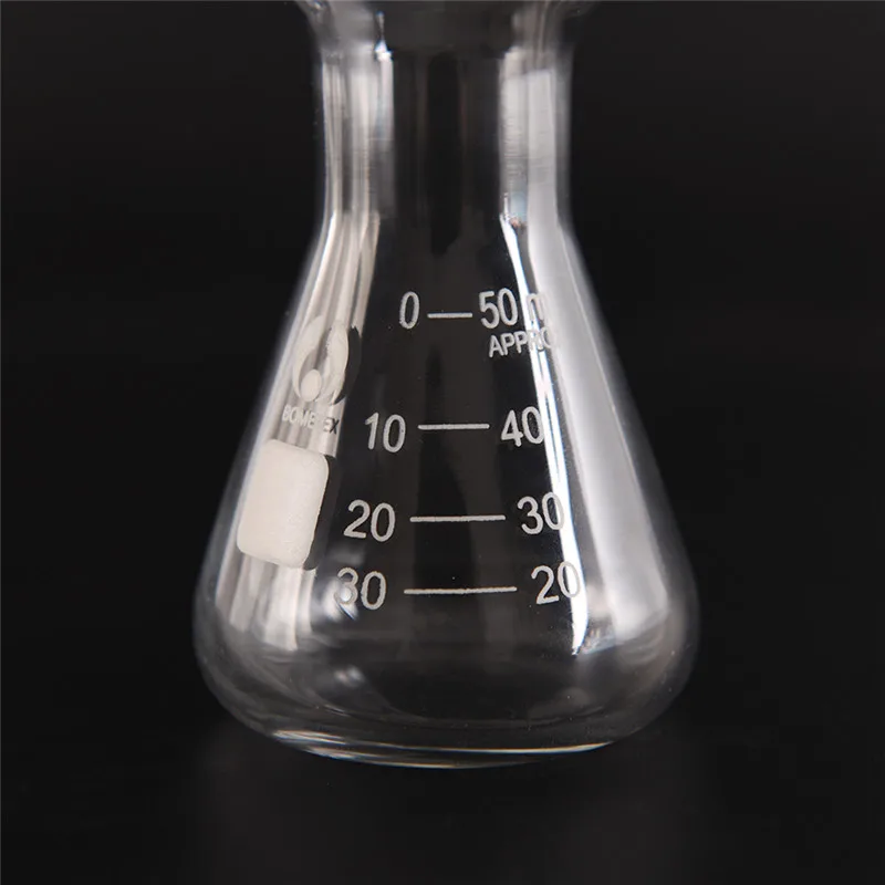 50ml Clear Glass Wide Triangle Flask Conical Erlenmeyer Labratory Equipment lab volumetric flask lab glass supplies