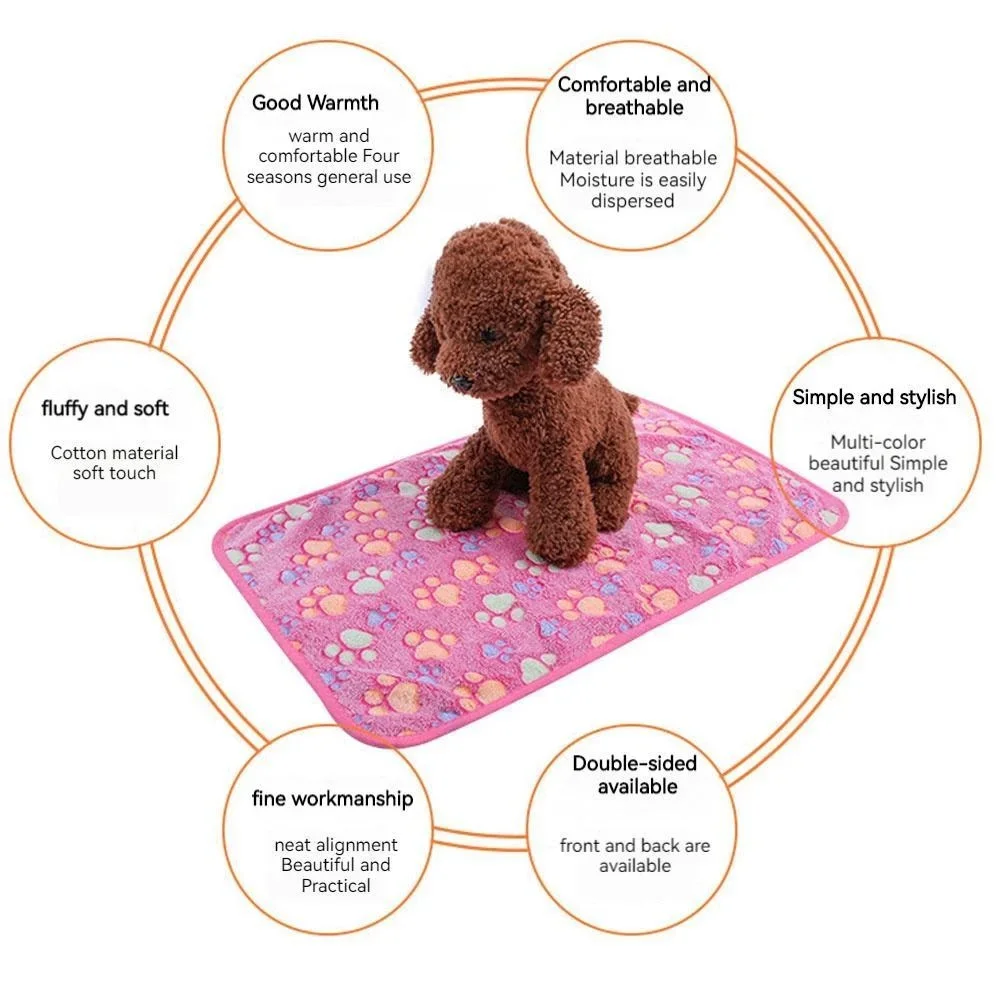 Pet Blanket Winter Dog Mattress Footprint Warm Sleeper Hamster Rabbit Bed Coral Flannel Dog Blanket Warm Cat Bed