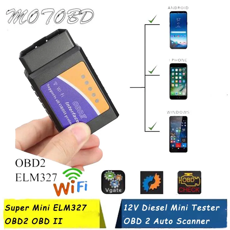 12V OBDII OBD2 Diagnostic Scanner Bluetooth ELM327 Car Diagnostics Tool New 
