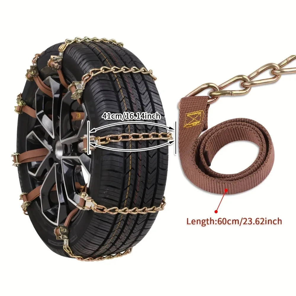 10pcs 8pcs Automatic Tightening Car Tire Snow Chain Winter Manganese Steel Tires Snow Chain for Jeeps Renegade Spikes for Tire