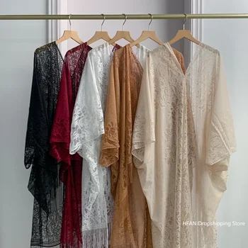 Women Sun Protection Shawl Lady Summer Hollow Out Lace Cardigan Holiday Bikini Blouse Breathable Beach Cape Sexy Long Tippet 1