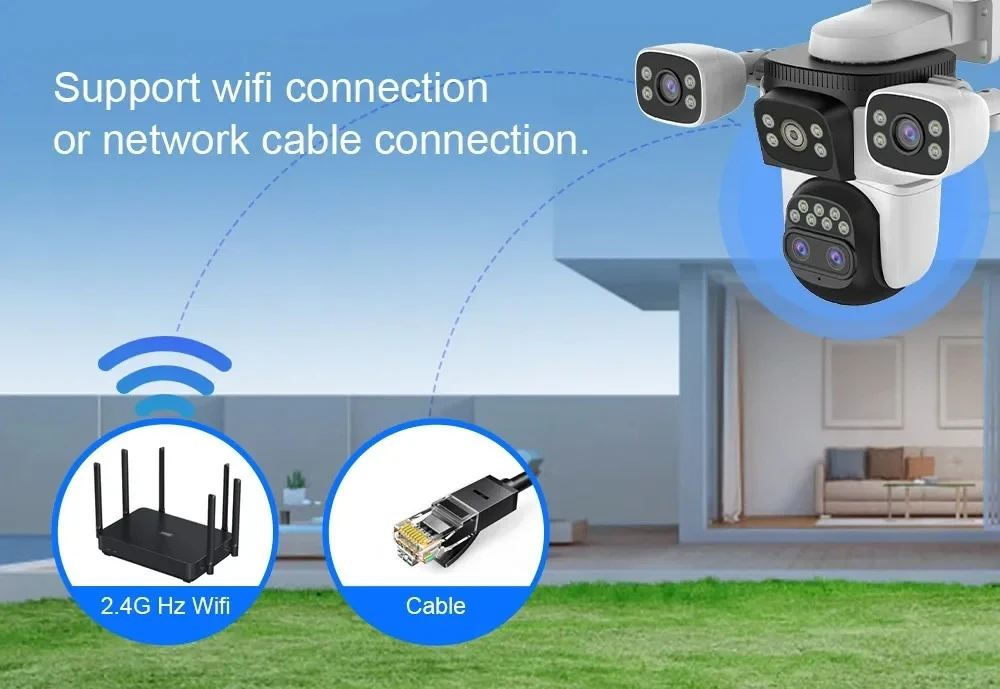 ANSVICAM 20MP 10K WiFi Security Camera 10X Zoom 3-Lenses 720° PTZ Auto-Tracking