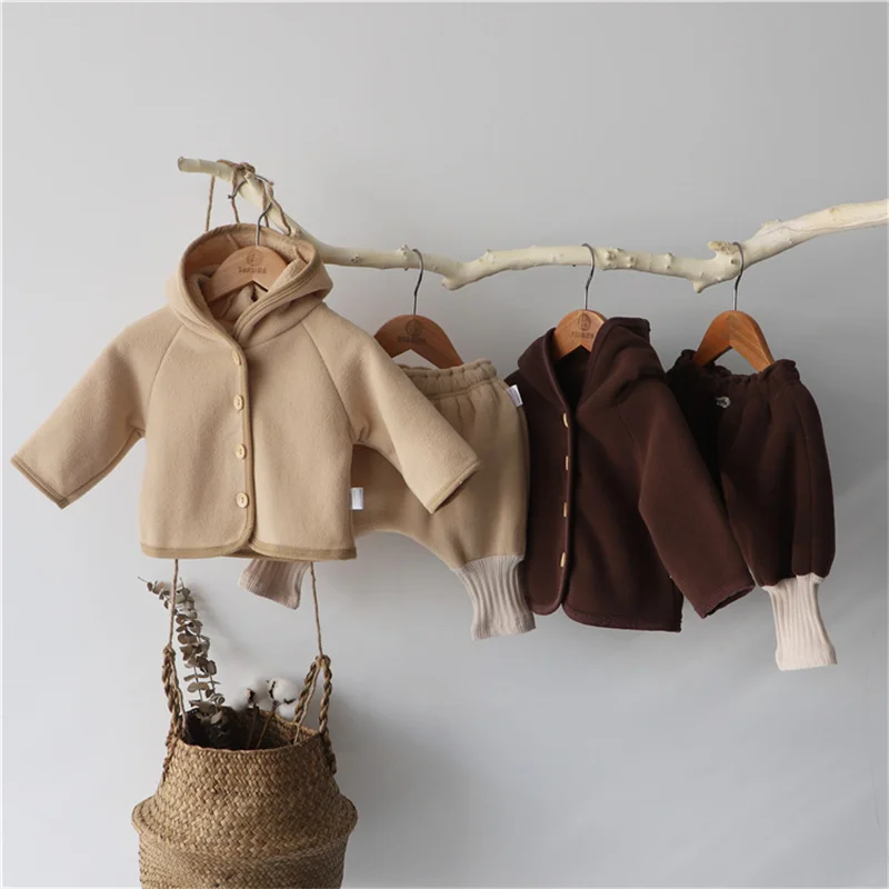2PCS  소녀 소년 스포츠 정장 의류  어린이 의류 스포츠 복장 패션 인쇄 &안녕& 베이비 탑스 운동복 + 바지