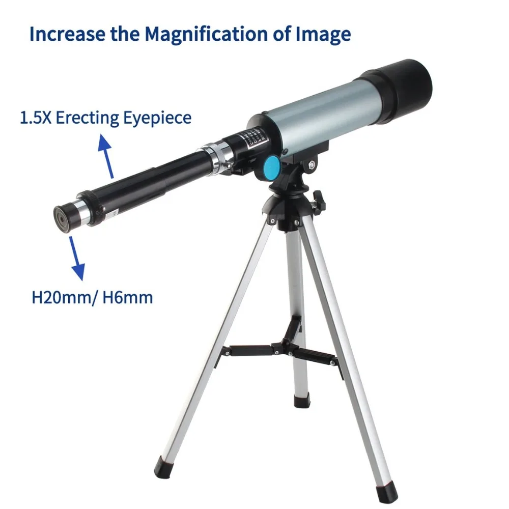 Astronomische telescoop, 70/300 mm, astronomische bril, refractor met telefoonadapter, verstelbaar statief en zoeker voor beginners, kinderen en liefhebbers om de maan te observeren
