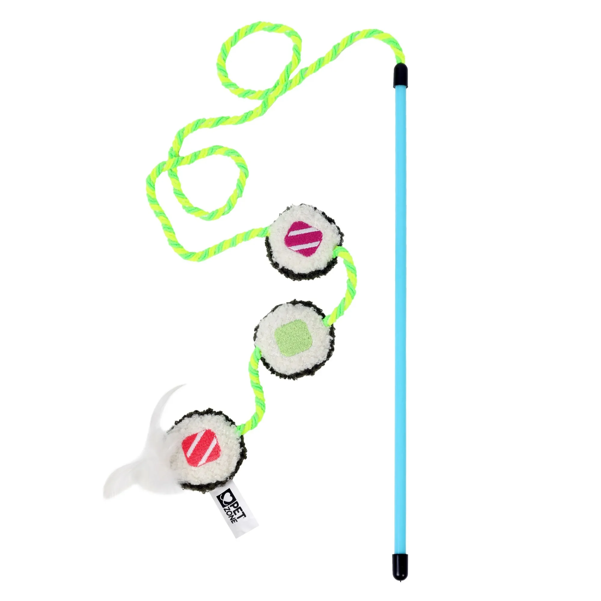 Pet Zone Sushi Wand Cat Toy, Multi-Color, Interactive, Catnip
