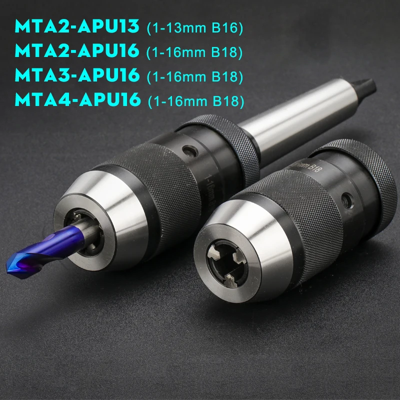 XCAN Werkzeughalter Selbstspannendes Bohrfutter MTA2 MTA3 MTA4 APU13 APU16 Automatisches schlüsselloses Morsebohrfutter CNC-Bohrmaschine – Detail 4