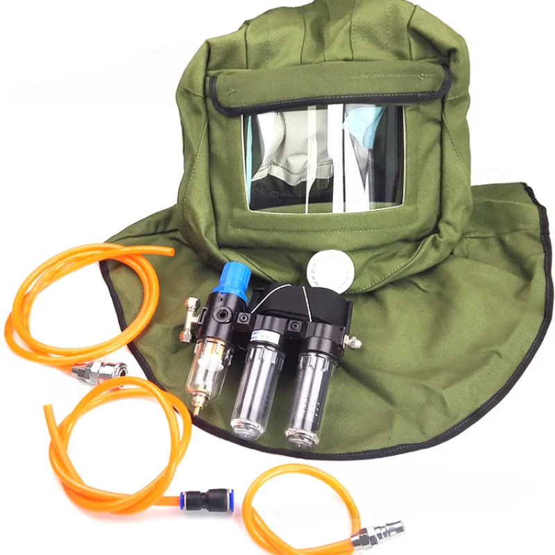 

Gas-supply gas mask, full spray paint, plastic spraying, chemical polishing and dust-proof shawl