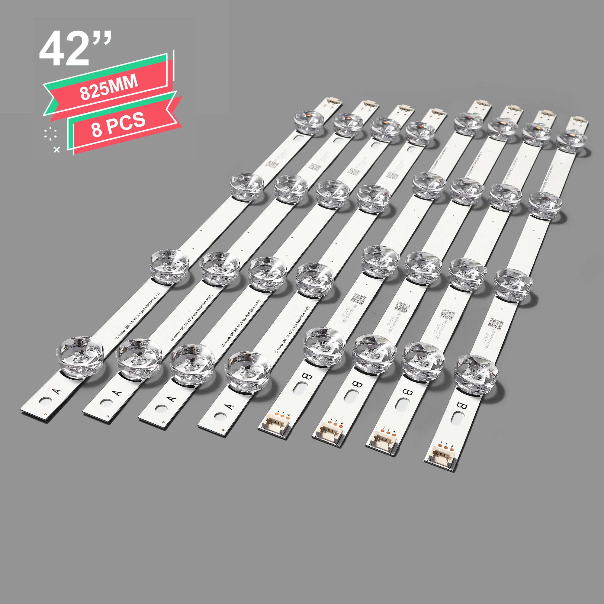 New 8pcs/set LED strip Replacement for LiG LC420DUE 42LB5500 42LB5800 42LB560 INNOTEK DRT 3.0 42inch A B 6916L-1710B 6916L-1709B