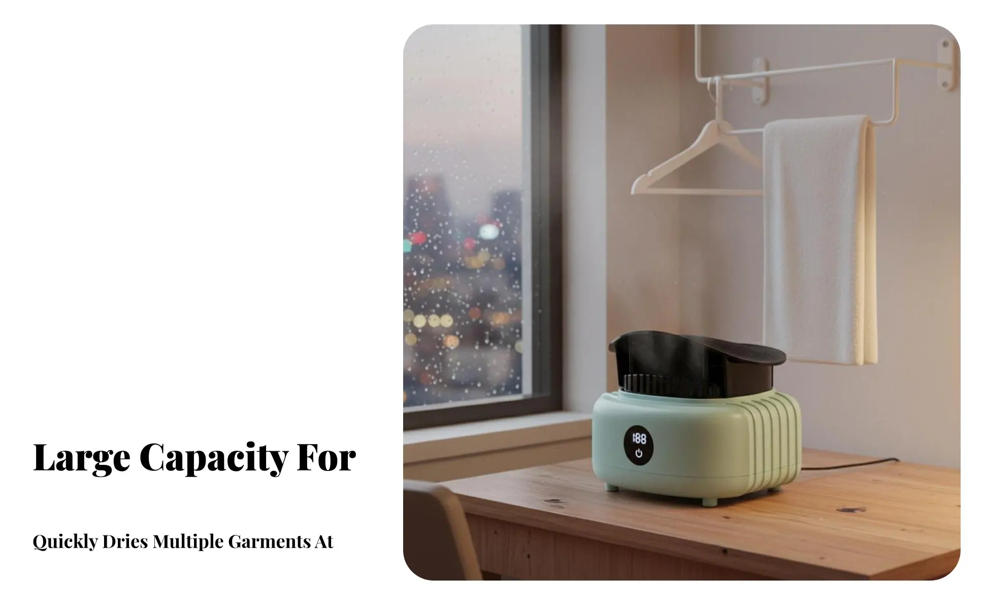 Portable Clothes Dryer Easy Assembly Electric Clothes Drying Machine Foldable Laundry Dryer Timer Function for Travelers