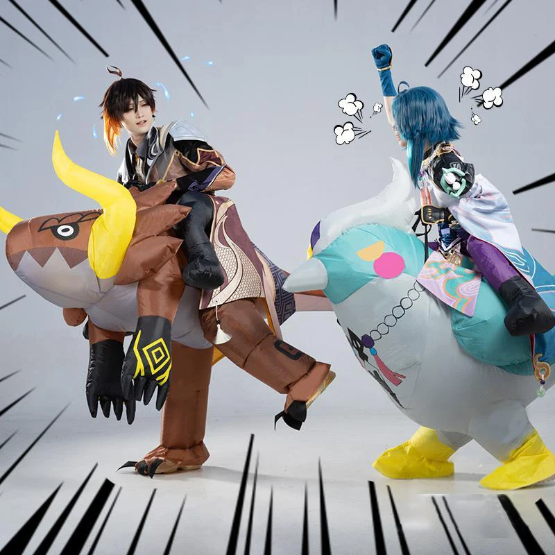 

Genshin Impact Xiao Zhongli Cosplay Inflatable Clothing Anime Bird Costume Cute Dragon Suits Funny Performance Costumes Props