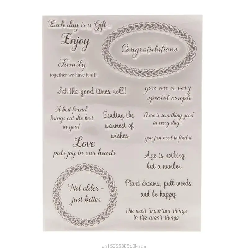 Clear Stamp Blessing Words Transparent Silicone Stamp for Album ...