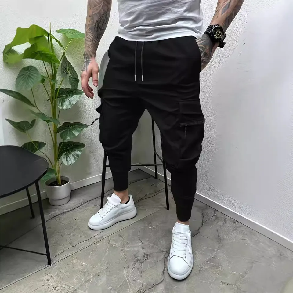 Mens Fashionable Drawstring Cargo Sweatpants 2025