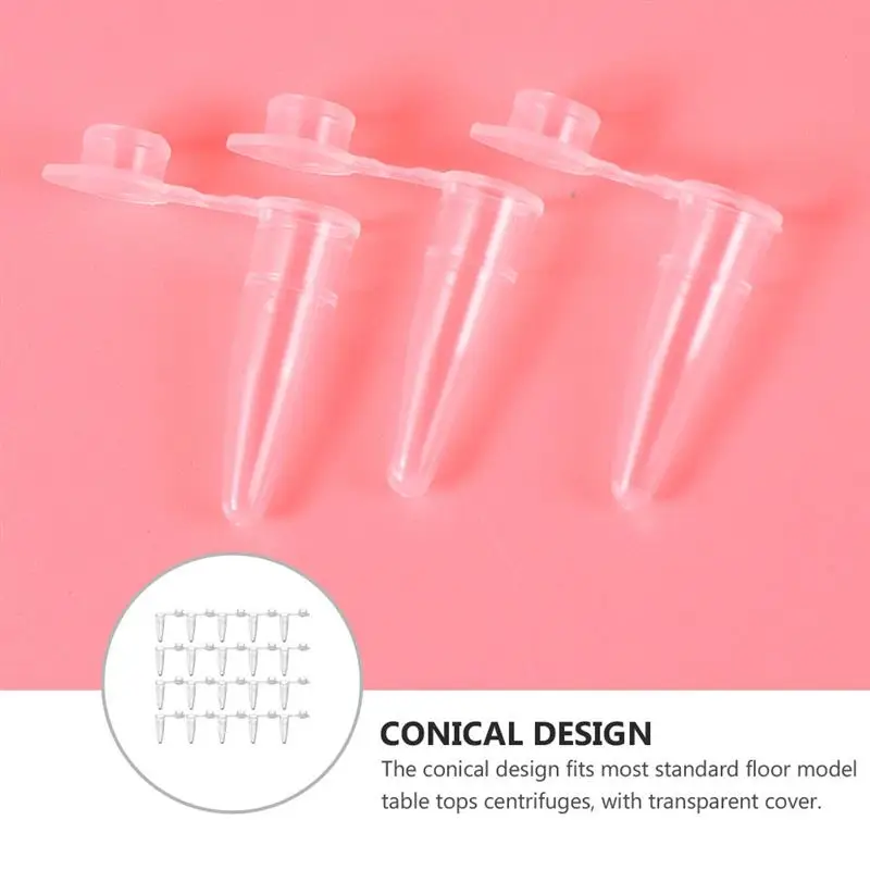 2000Pcs 0.2ml Plastic Micro Test Tube Snap Cap Cone Bottom Centrifuge Tube Sample Vial Container School Laboratory Instrument