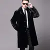 Men's long fur coat winter warm mink coat fat jacket loose casual windbreaker 4