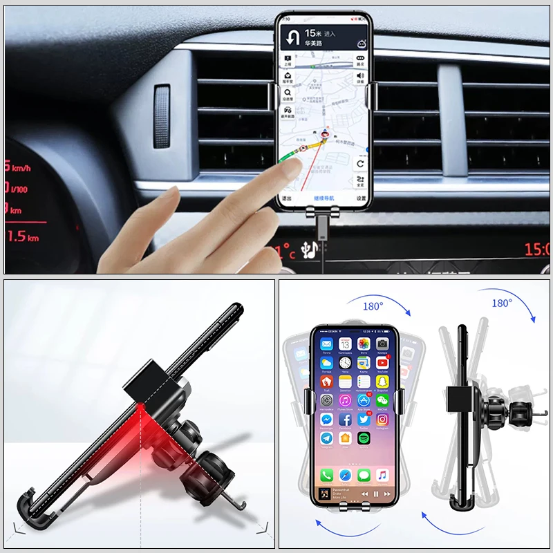 차량용 핸드폰 거치대 에어벤트 마운트 모바일 GPS 지원 스탠드 시트로엥 C1 C2 C3 C4 C5 C6 C8 C4L DS3 DS4 DS5 LS DS6 호환