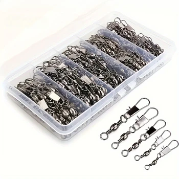 50Pcs Durable Fishing Snap Swivels 1