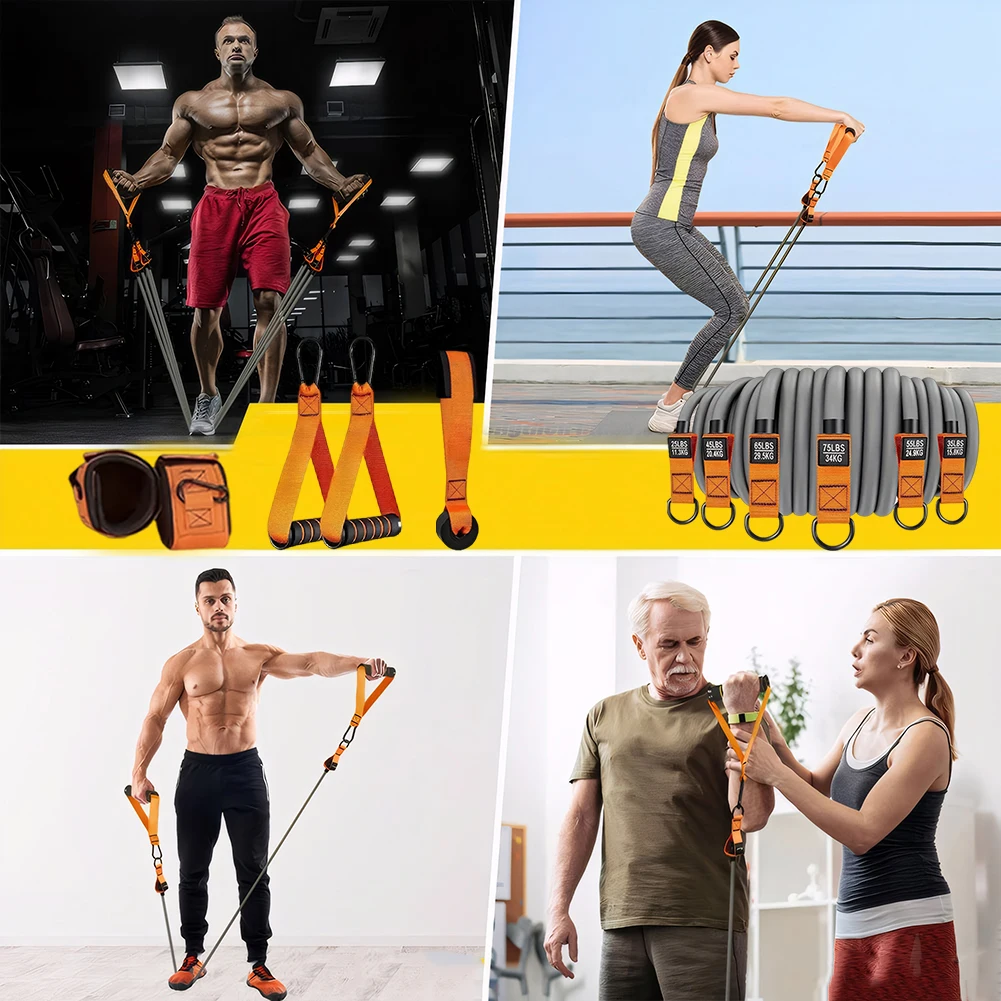 Heavy Duty Resistance Bands Set for Muscle Training and Fitness Workouts