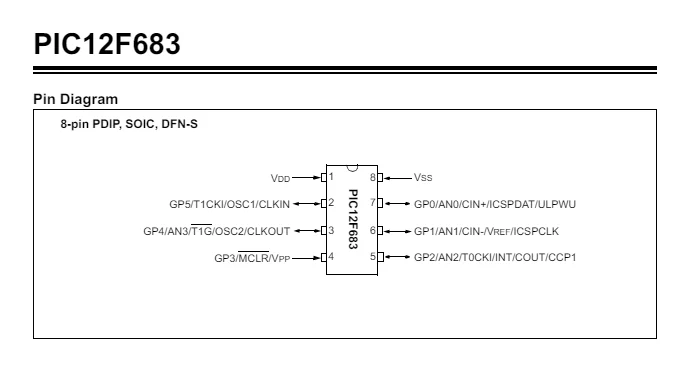 5-50PCS PIC12F683-I/SN SOIC-8 PIC12F683 12F683 20MHz 3,5KB (2K X 14) FLASH PIC 8-Bit Mikrocontroller IC – Detail 6