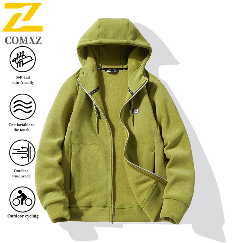 EiAO Unisex Softshell Jacket Winter  Lined Oversize Hooded Coat Waterproof Windproof Outdoor Wear for Hiking Camping Fishing
