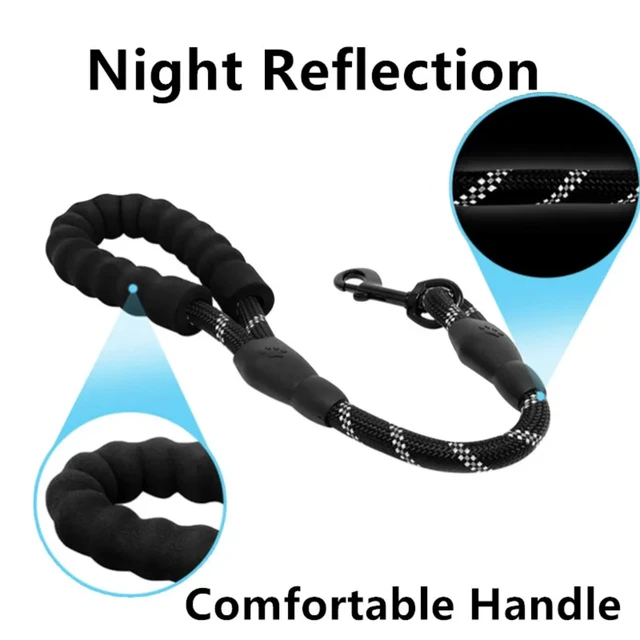 Dog Leash Short Leashes for Large Dog Walking Reflective Dogs Leash Comfortable Handle Pet Chain Rope Dogs Leashes Pet Supplies 2