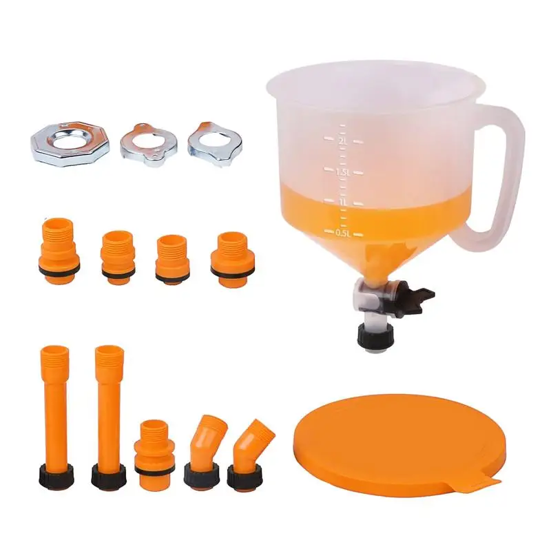 Filling Funnel 15Pcs/Set Car Accessories Fit Universal Vehicles Pour Oil Tool Spill Proof Coolant Filling Kit Plastic Filling Funnel Spout