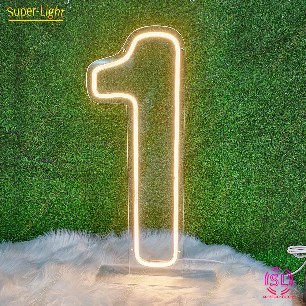 

RGB Number 1 Neon Signs for First Birthday Party LED Light Up Signs Wedding Decor Numbers 0 1 2 3 4 5 6 7 8 9 Lamp Kids Gift