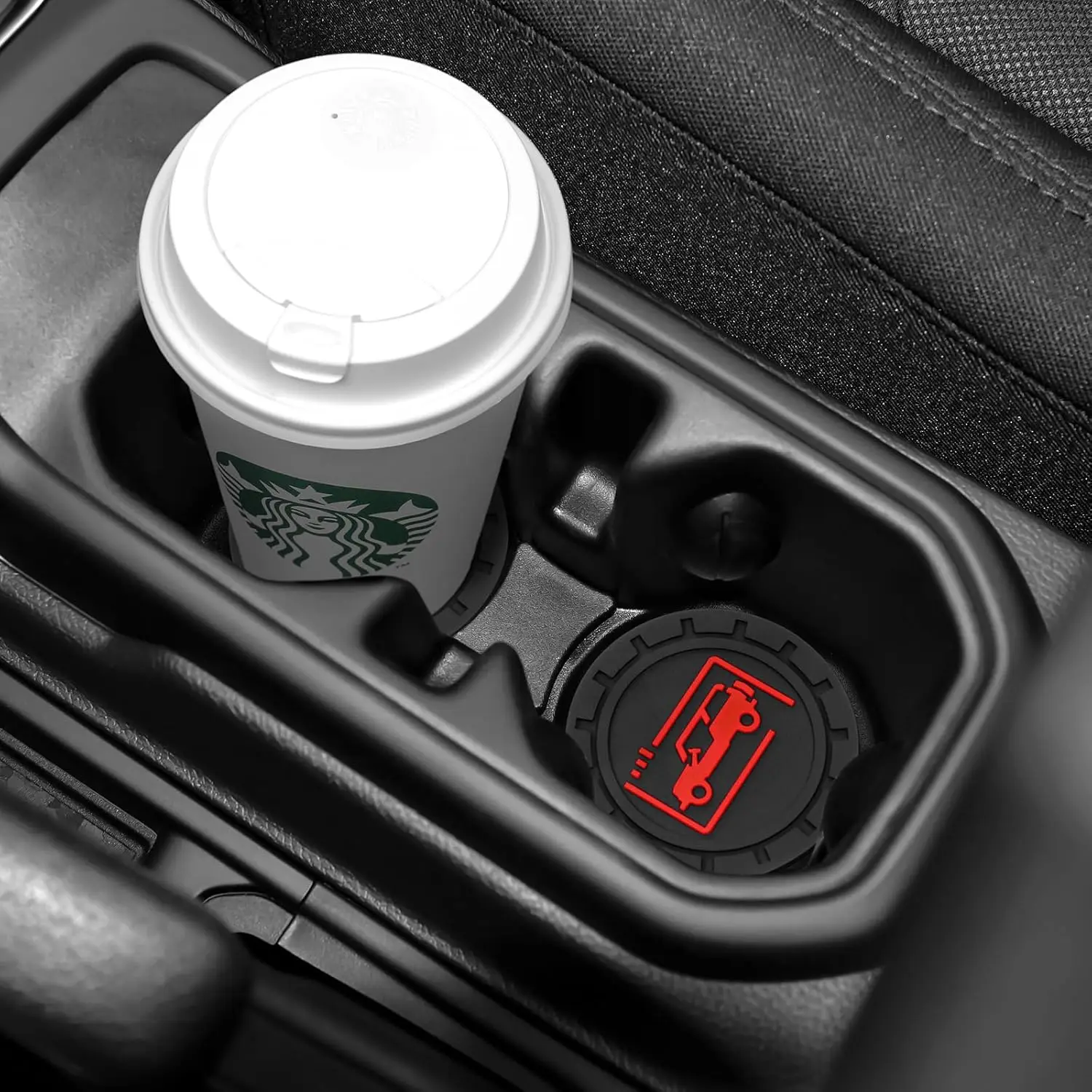 지프 랭글러 JL JK JLU 및 지프 글래디에이터 JT 액세서리용 차량 컵 홀더 코스터, 범용 차량 컵 논슬립 실리콘 홀더