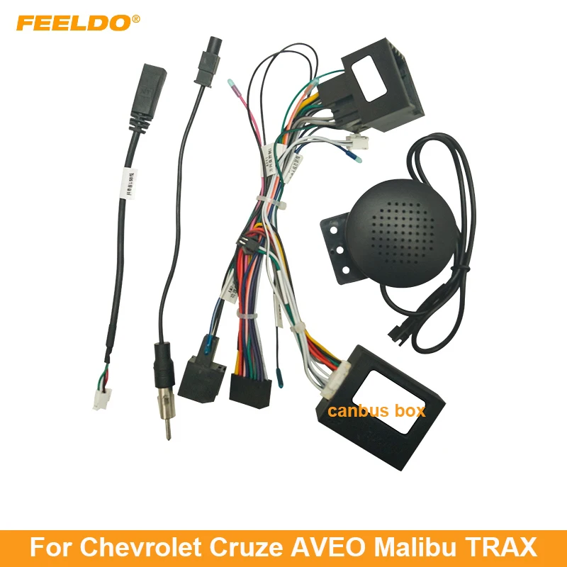 Faisceau de câbles audio, adaptateur de faisceau de câbles stéréo avec  boîtier de bus CAN 16 broches de remplacement pour Chevrolet Cruze TRAX  Malibu