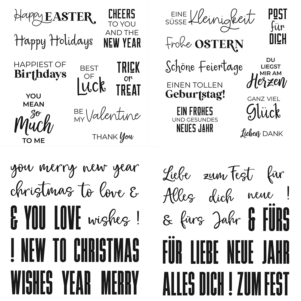 

EN/DE Happy Holidays Clear Stamps Wishes Sentiment Stamp For DIY Scrapbooking September December 2023 Mini Catalog Stamps New